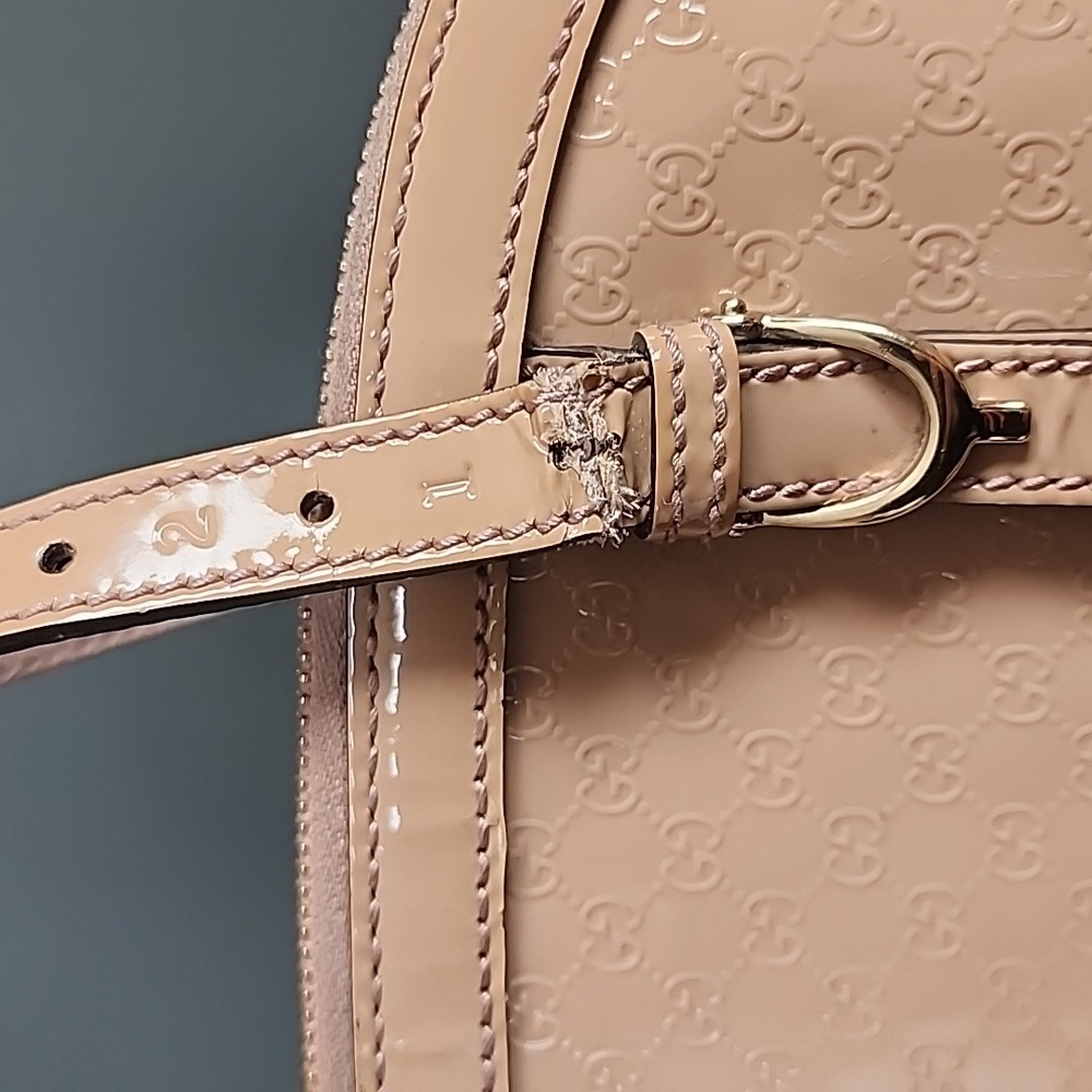 Gucci Pink Microguccissima Patent Leather Dome Satchel Small - Picture 6 of 16